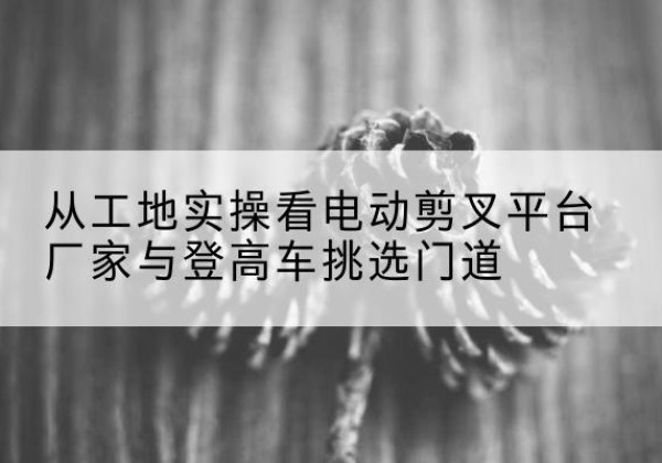 乐东电动剪叉升降平台厂家-从工地实操看电动剪叉平台厂家与登高车挑选门道